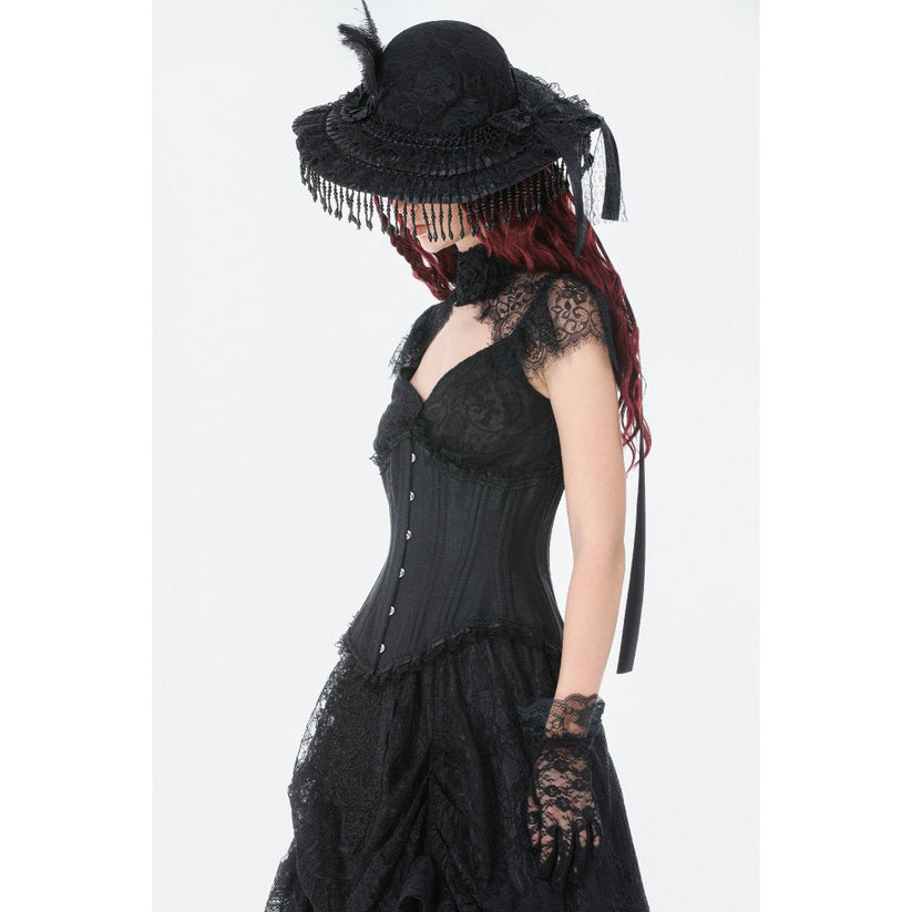 Dark in Love Gothic Corset Talia Longline Metal-Boned UK 8-18 - QHA UK