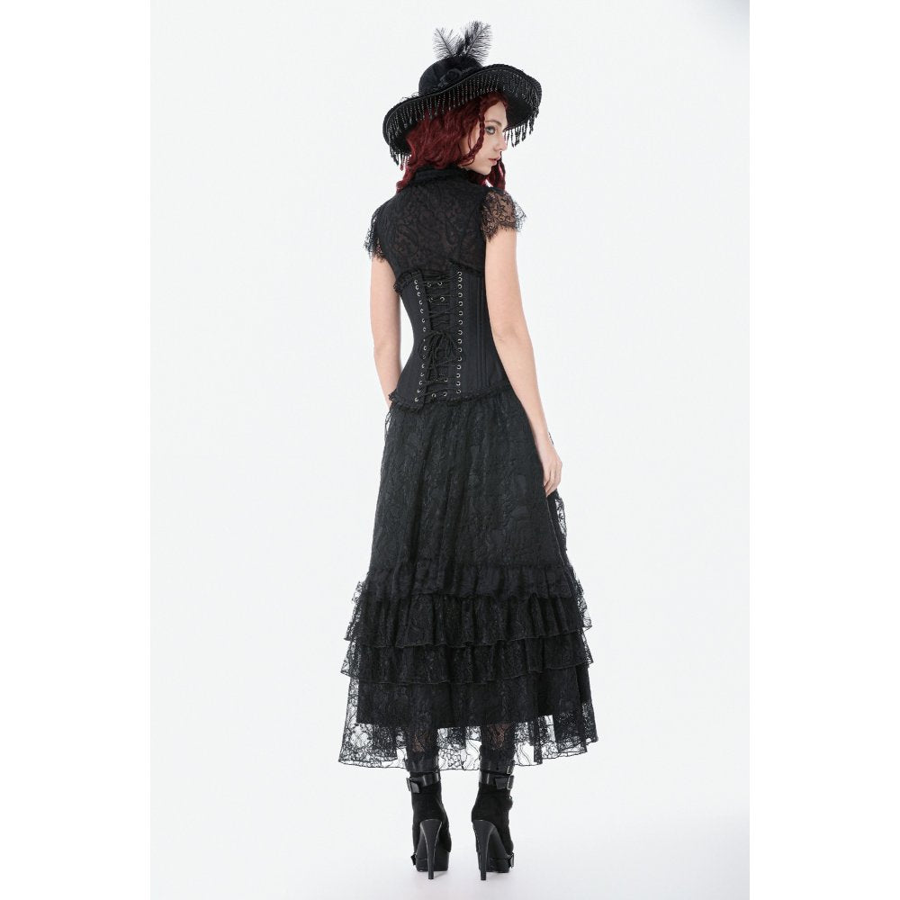Dark in Love Gothic Corset Talia Longline Metal-Boned UK 8-18 - QHA UK