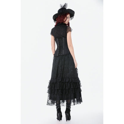 Dark in Love Gothic Corset Talia Longline Metal-Boned UK 8-18 - QHA UK
