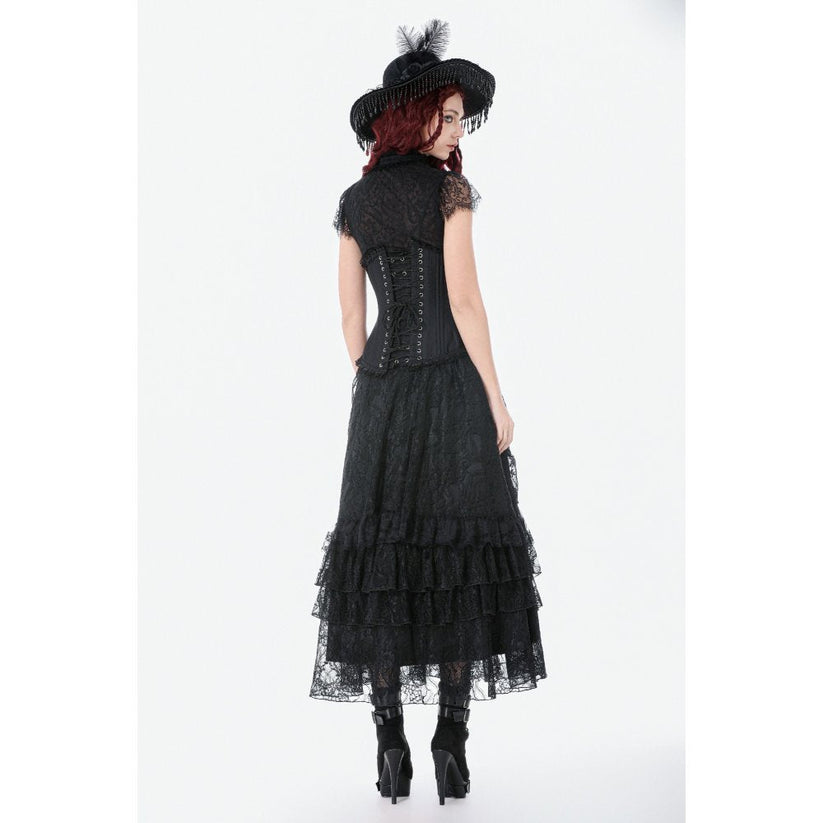 Dark in Love Gothic Corset Talia Longline Metal-Boned UK 8-18 - QHA UK