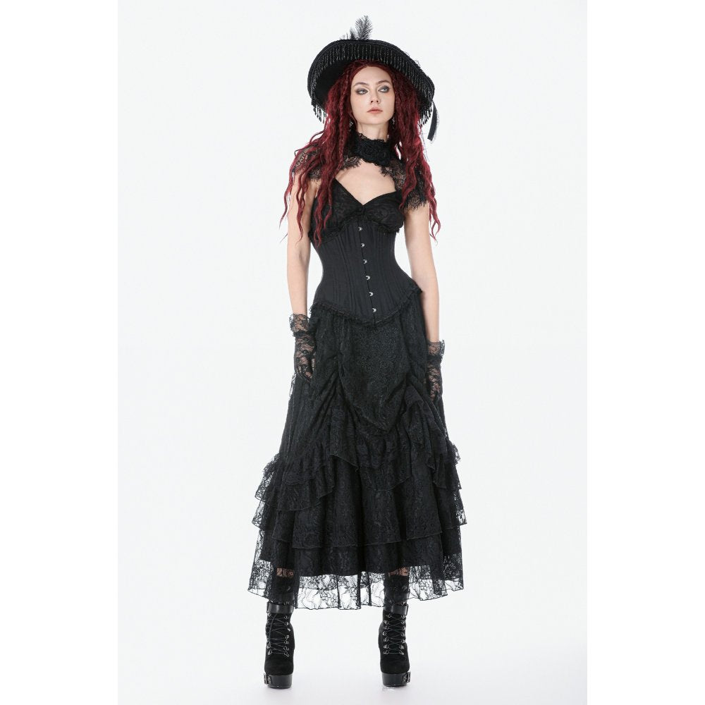 Dark in Love Gothic Corset Talia Longline Metal-Boned UK 8-18 - QHA UK