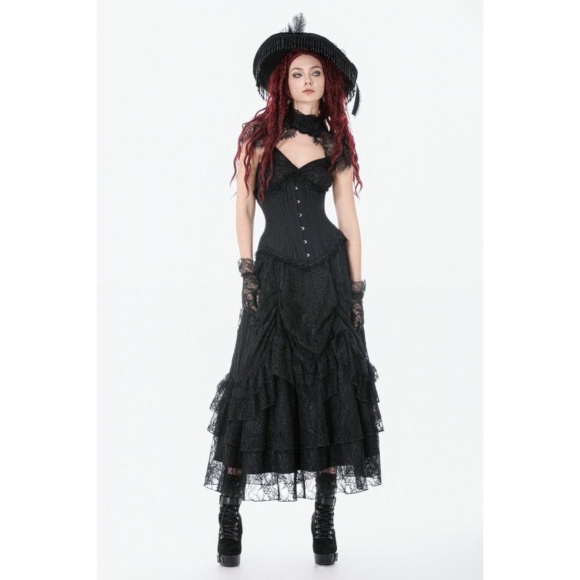 Dark in Love Gothic Corset Talia Longline Metal-Boned UK 8-18 - QHA UK