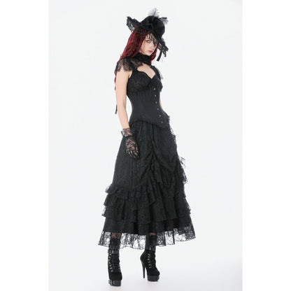 Dark in Love Gothic Corset Talia Longline Metal-Boned UK 8-18 - QHA UK
