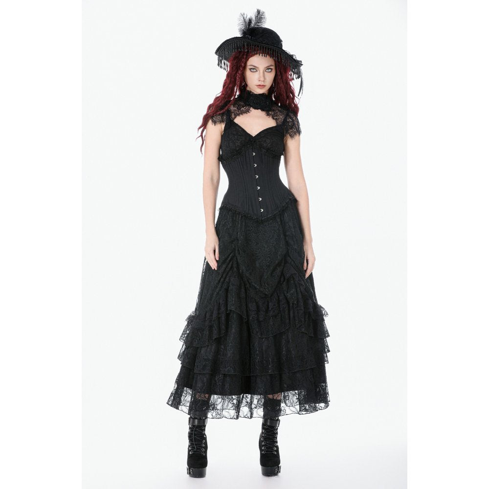 Dark in Love Gothic Corset Talia Longline Metal-Boned UK 8-18 - QHA UK