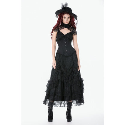 Dark in Love Gothic Corset Talia Longline Metal-Boned UK 8-18 - QHA UK