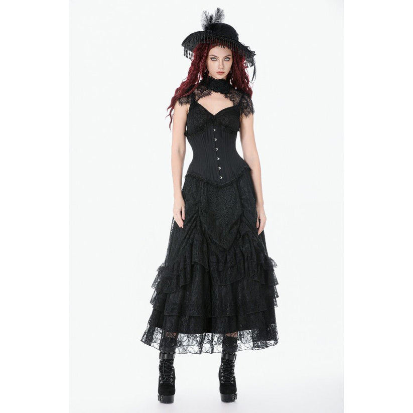 Dark in Love Gothic Corset Talia Longline Metal-Boned UK 8-18 - QHA UK