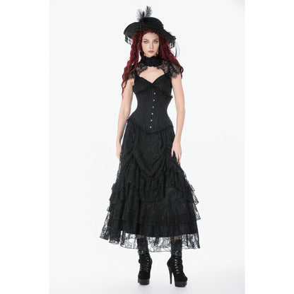 Dark in Love Gothic Corset Talia Longline Metal-Boned UK 8-18 - QHA UK