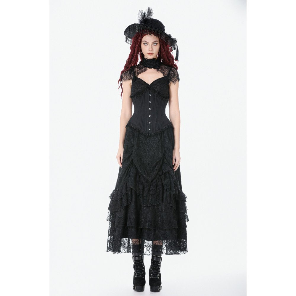 Dark in Love Gothic Corset Talia Longline Metal-Boned UK 8-18 - QHA UK