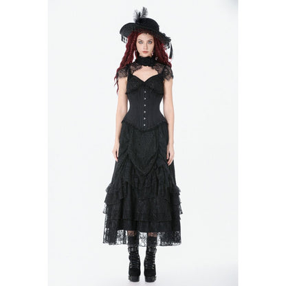Dark in Love Gothic Corset Talia Longline Metal-Boned UK 8-18 - QHA UK