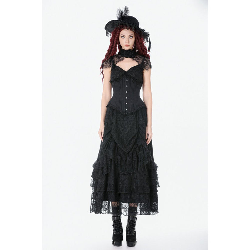 Dark in Love Gothic Corset Talia Longline Metal-Boned UK 8-18 - QHA UK