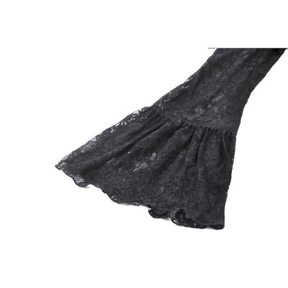Dark in Love Gothic Top Tamsin Lace V-Neck UK 6-18 - Collar Detail - QHA UK