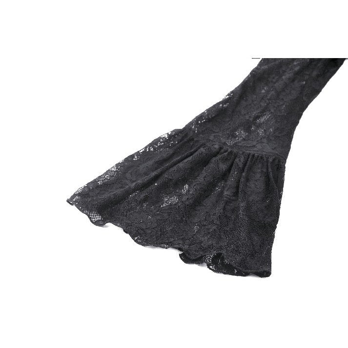 Dark in Love Gothic Top Tamsin Lace V-Neck UK 6-18 - Collar Detail - QHA UK