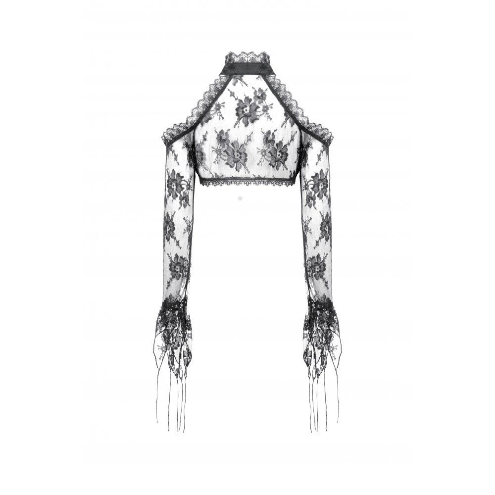 Dark in Love Arm Sleeves Thalassa Floral Lace Draped S-4XL - Sleeve Detail - QHA UK