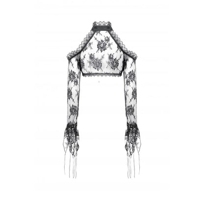 Dark in Love Arm Sleeves Thalassa Floral Lace Draped S-4XL - Sleeve Detail - QHA UK