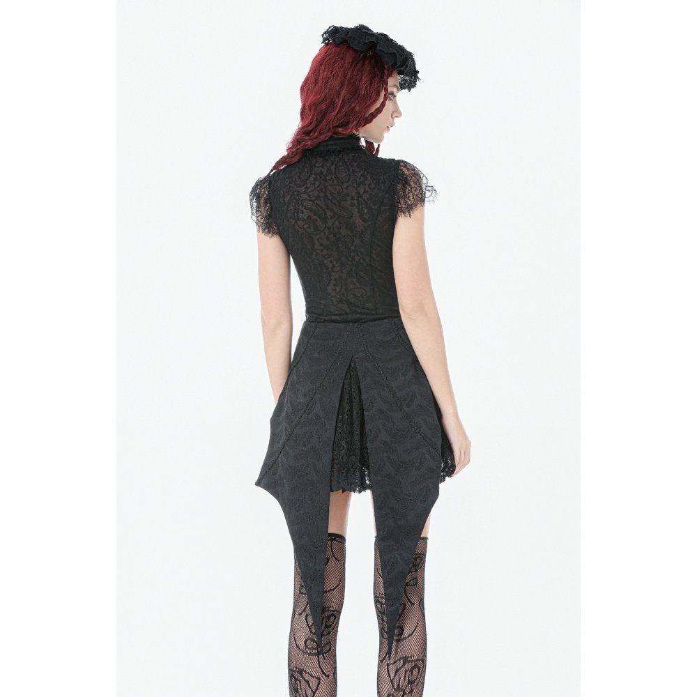 Dark in Love Women's Gothic Skirt Thornspell Layered Lace UK 8-22 - QHA UK