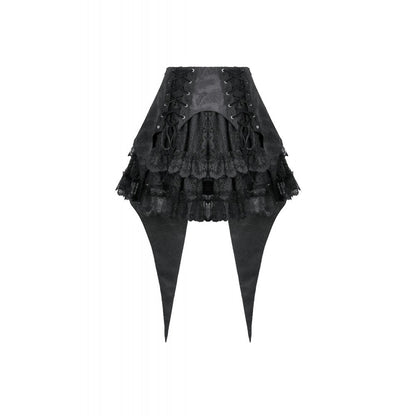 Dark in Love Women's Gothic Skirt Thornspell Layered Lace UK 8-22 - QHA UK