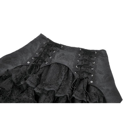 Dark in Love Women's Gothic Skirt Thornspell Layered Lace UK 8-22 - QHA UK