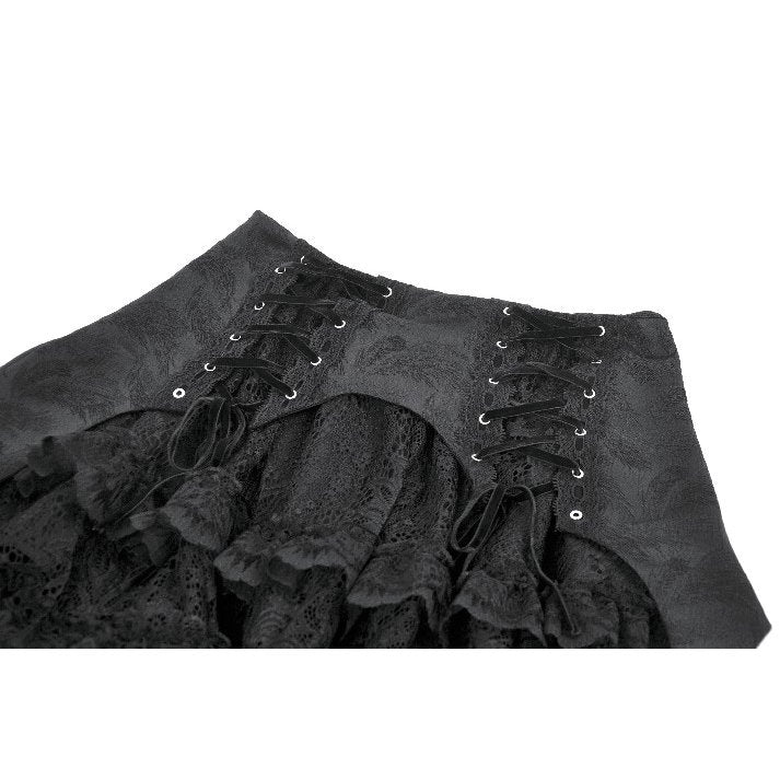 Dark in Love Women's Gothic Skirt Thornspell Layered Lace UK 8-22 - QHA UK