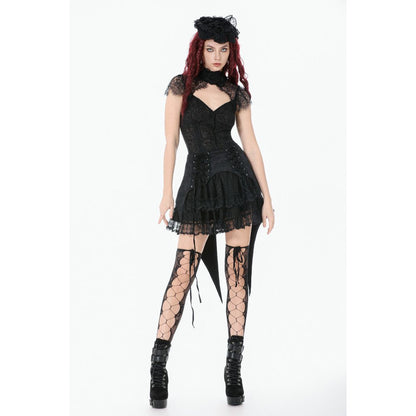 Dark in Love Women's Gothic Skirt Thornspell Layered Lace UK 8-22 - QHA UK
