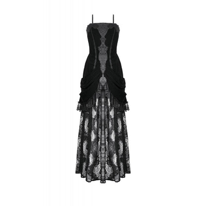 Dark in Love Maxi Dress Vampiress Royal Velvet and Lace UK 8-18 - QHA UK