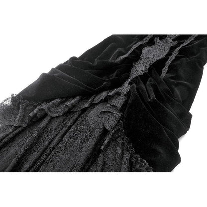 Dark in Love Maxi Dress Vampiress Royal Velvet and Lace UK 8-18 - QHA UK