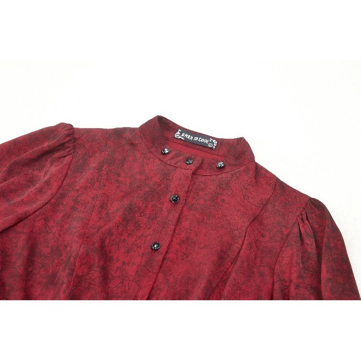 Dark in Love Blouse Vampiretta Red Distressed Effect Frilly UK 8-18 - QHA UK