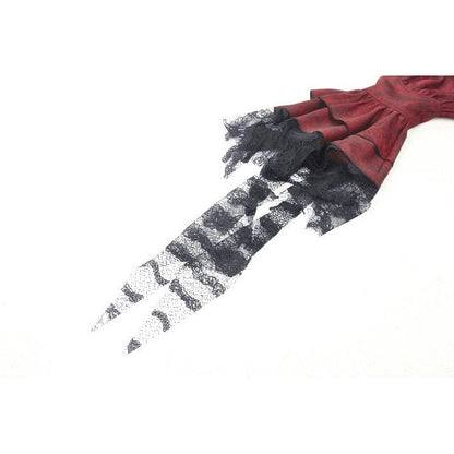 Dark in Love Blouse Vampiretta Red Distressed Effect Frilly UK 8-18 - QHA UK