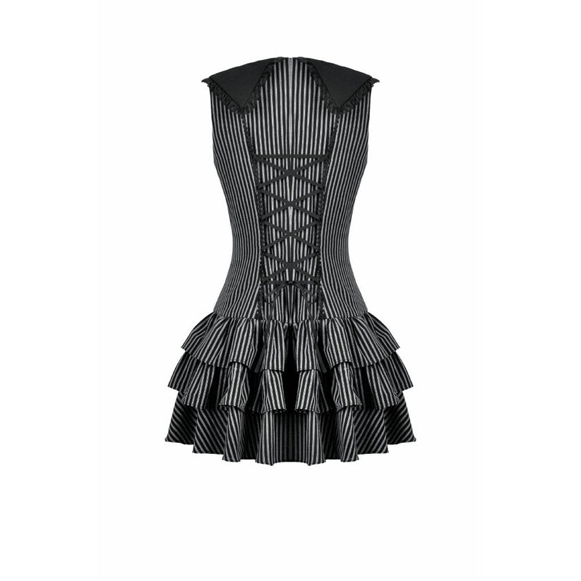 Dark in Love Vintage Dress Striped Ruffle Tier UK 8-22 - QHA UK