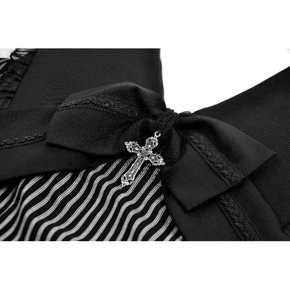 Dark in Love Vintage Dress Striped Ruffle Tier UK 8-22 - QHA UK