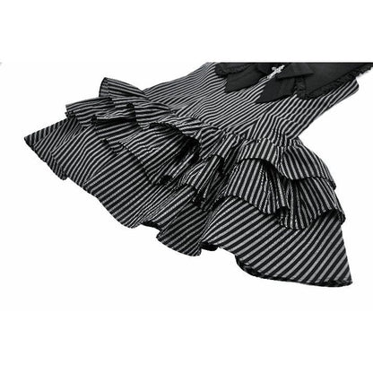 Dark in Love Vintage Dress Striped Ruffle Tier UK 8-22 - QHA UK