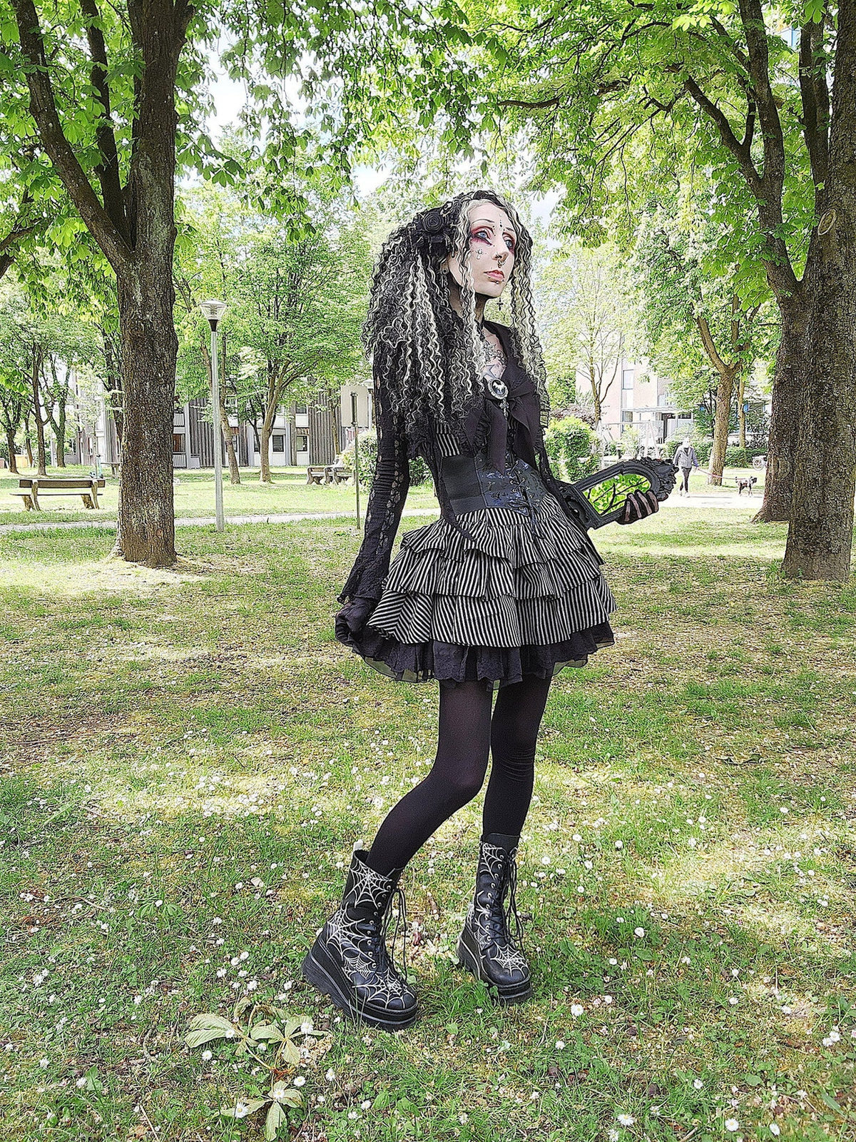 Dark in Love Vintage Dress Striped Ruffle Tier UK 8-22 - QHA UK