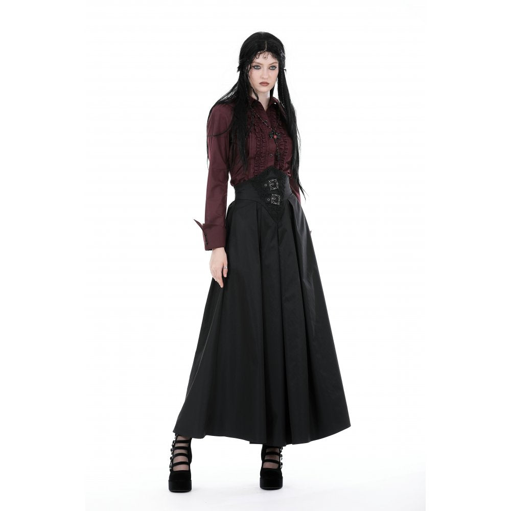 Dark in Love Women's Maxi Skirt Delora High-Waist UK 8-18 - Back View - QHA UK