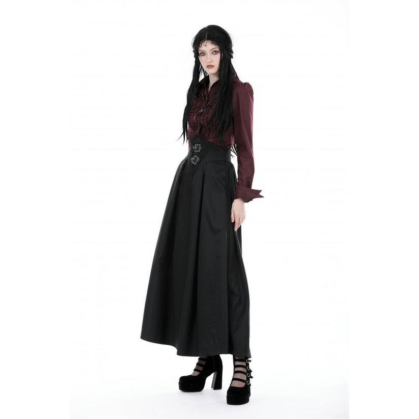 Dark in Love Women's Maxi Skirt Delora High-Waist UK 8-18 - Front View - QHA UK