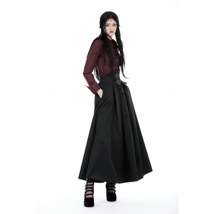 Dark in Love Women's Maxi Skirt Delora High-Waist UK 8-18 - Buckle Detail - QHA UK