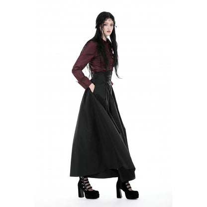 Dark in Love Women's Maxi Skirt Delora High-Waist UK 8-18 - Fabric Detail - QHA UK