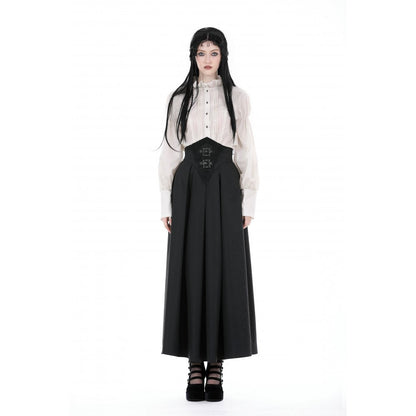 Dark in Love Women's Maxi Skirt Delora High-Waist UK 8-18 - Waistband Detail - QHA UK