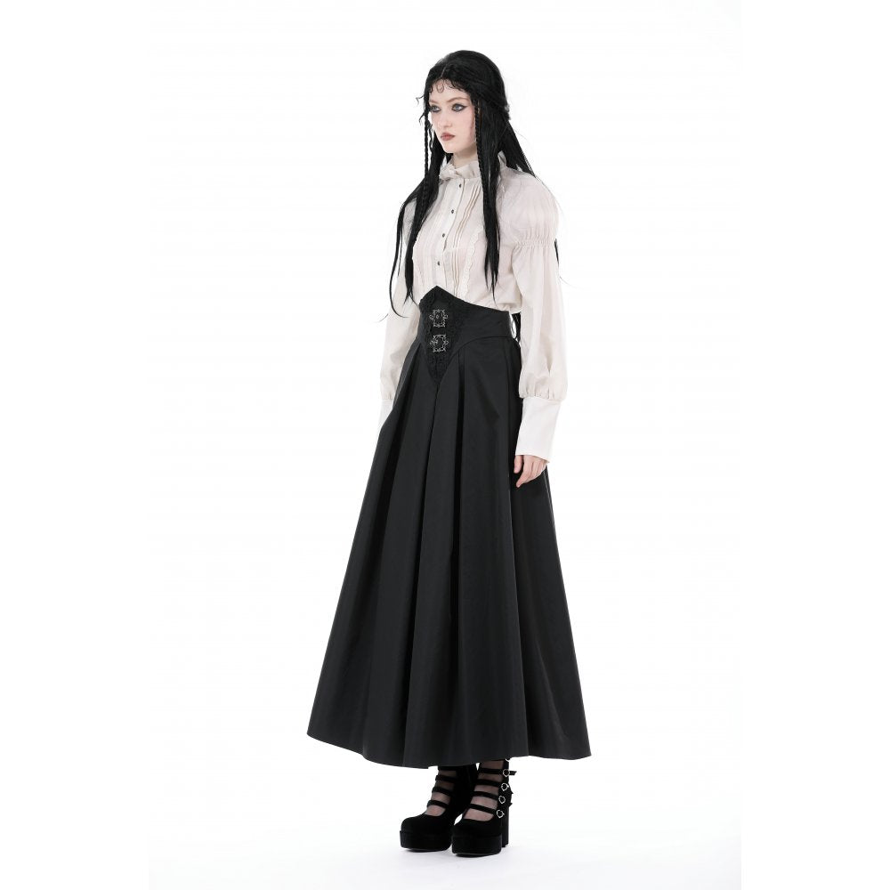 Dark in Love Women's Maxi Skirt Delora High-Waist UK 8-18 - Waistband Detail - QHA UK