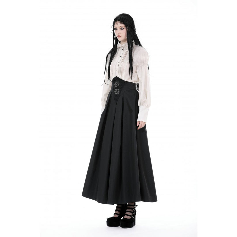Dark in Love Women's Maxi Skirt Delora High-Waist UK 8-18 - Waistband Detail - QHA UK