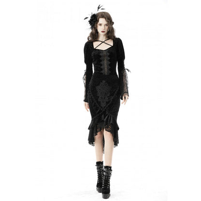 Dark in Love Skirt Zira Velvet Fishtail UK 8-18 - QHA UK