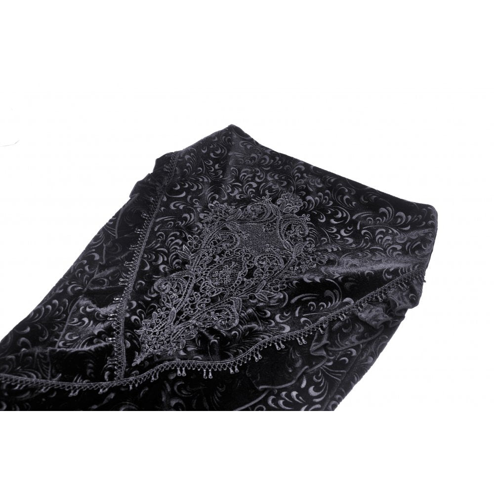 Dark in Love Skirt Zira Velvet Fishtail UK 8-18 - Close-up - QHA UK