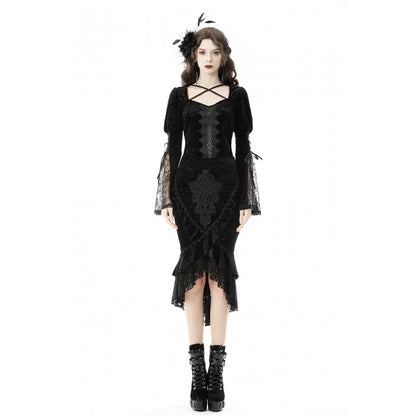 Dark in Love Skirt Zira Velvet Fishtail UK 8-18 - QHA UK