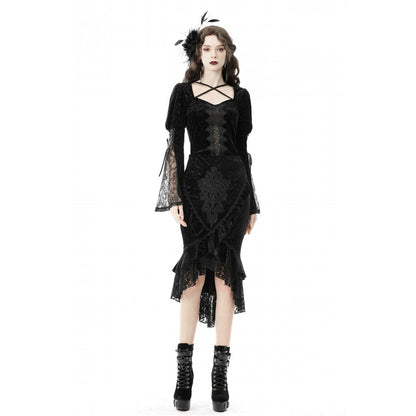 Dark in Love Skirt Zira Velvet Fishtail UK 8-18 - QHA UK