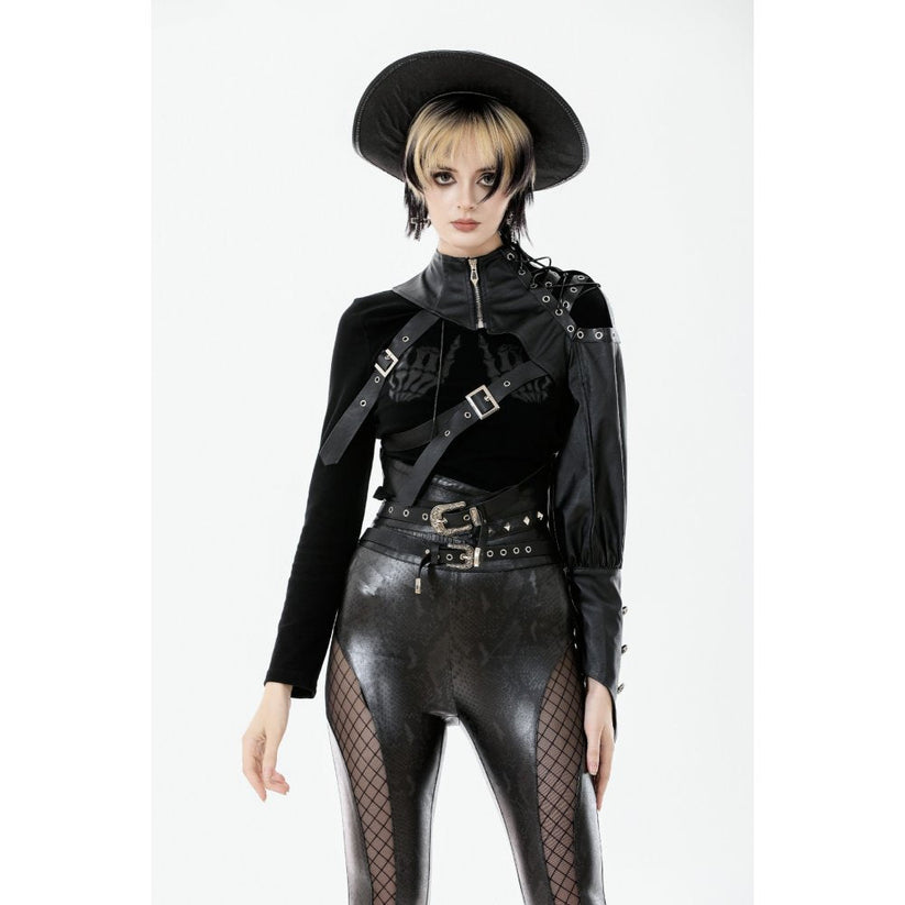 Dark in Love Women's Shrug Zora Single Sleeve Harness UK 10-18 - Sleeve Detail - QHA UK