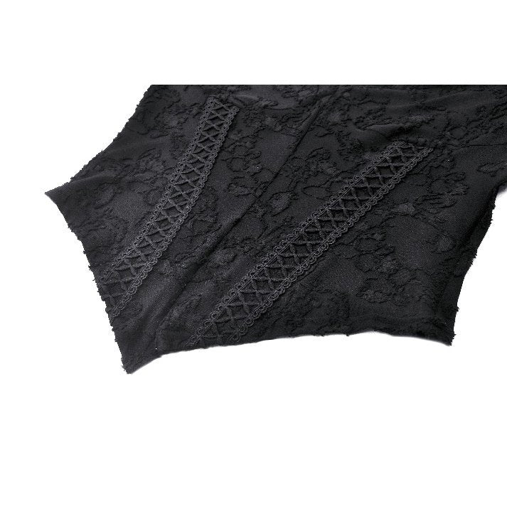 Dark in Love Gothic Top Zuri Romantic Lace Patchwork Bell-Sleeve - Sleeve Detail - QHA UK