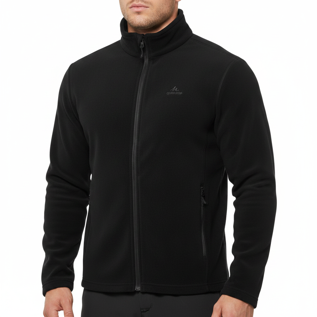 Decathlon MH120 Men's Full Zip Polar Fleece Jacket Black | QHA UK - QHA UK