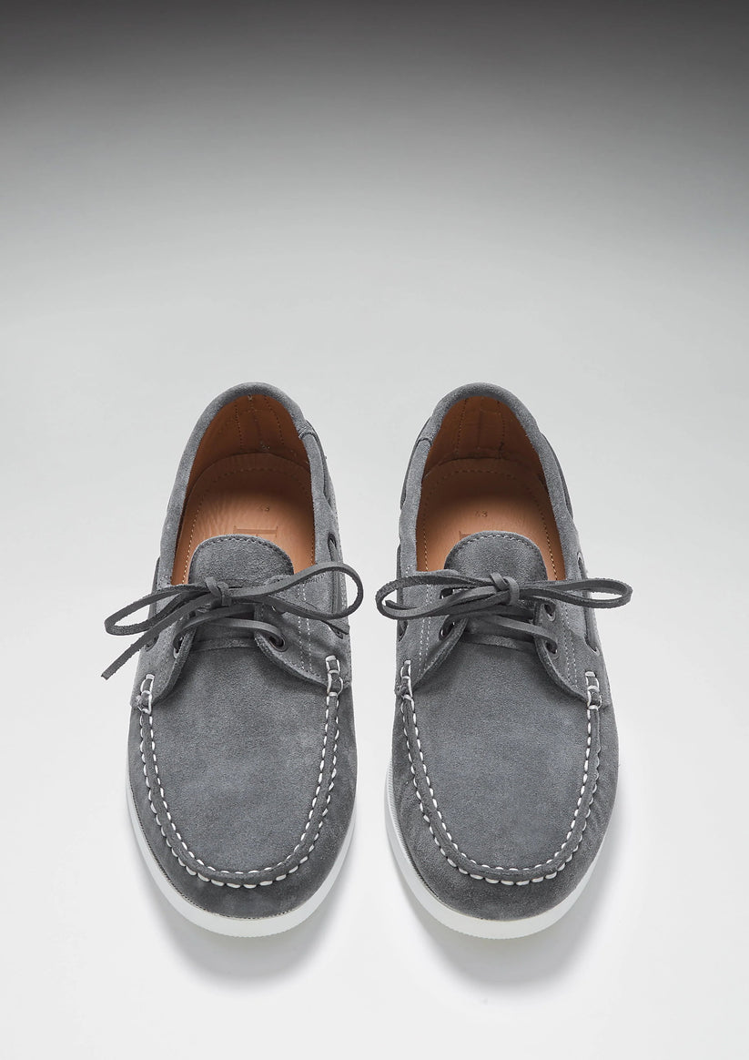 Hugs & Co Mens Deck Shoes Slate Grey Suede UK 7-12 - QHA UK