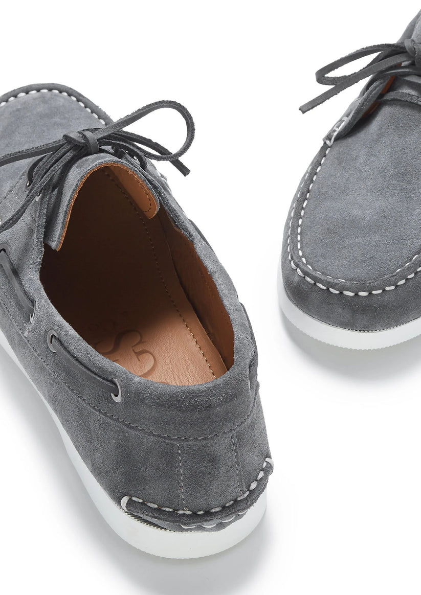 Hugs & Co Mens Deck Shoes Slate Grey Suede UK 7-12 - QHA UK