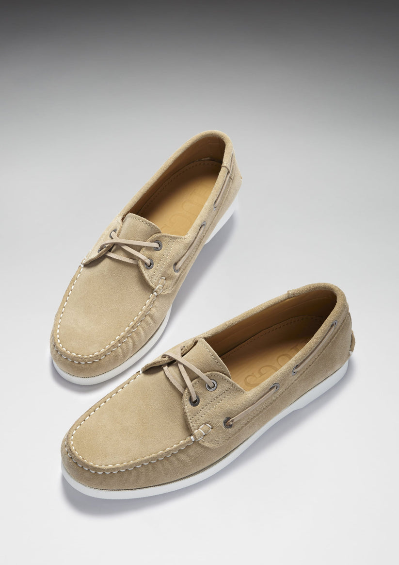 Hugs & Co Mens Deck Shoes Taupe Suede UK 7-12 - QHA UK