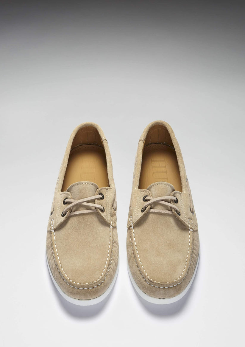 Hugs & Co Mens Deck Shoes Taupe Suede UK 7-12 - QHA UK