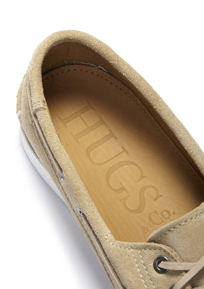 Hugs & Co Mens Deck Shoes Taupe Suede UK 7-12 - QHA UK